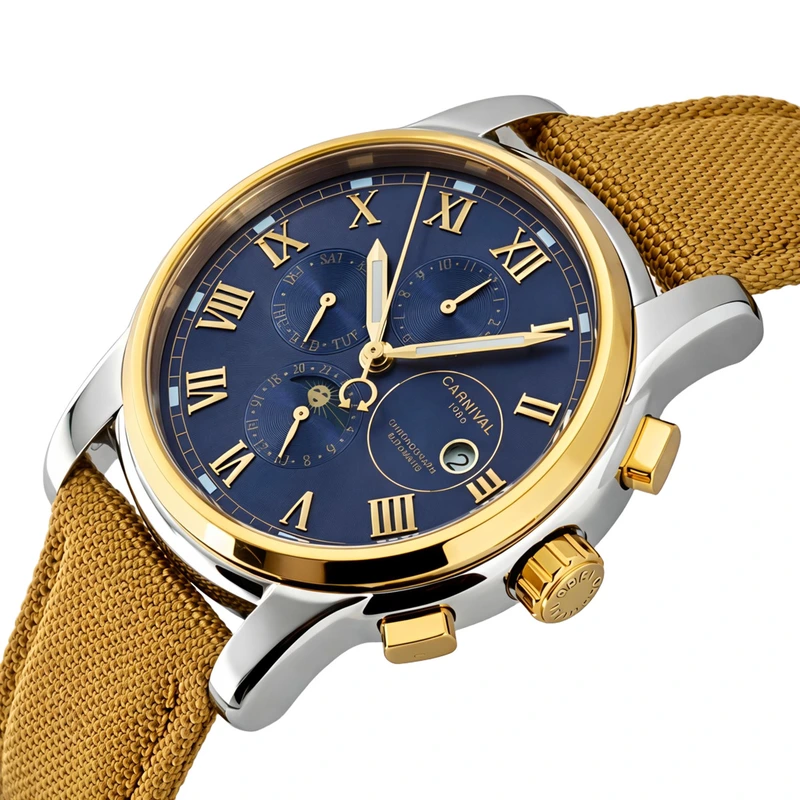 Чоловічий механічний годинник Carnival London Sahara Gold