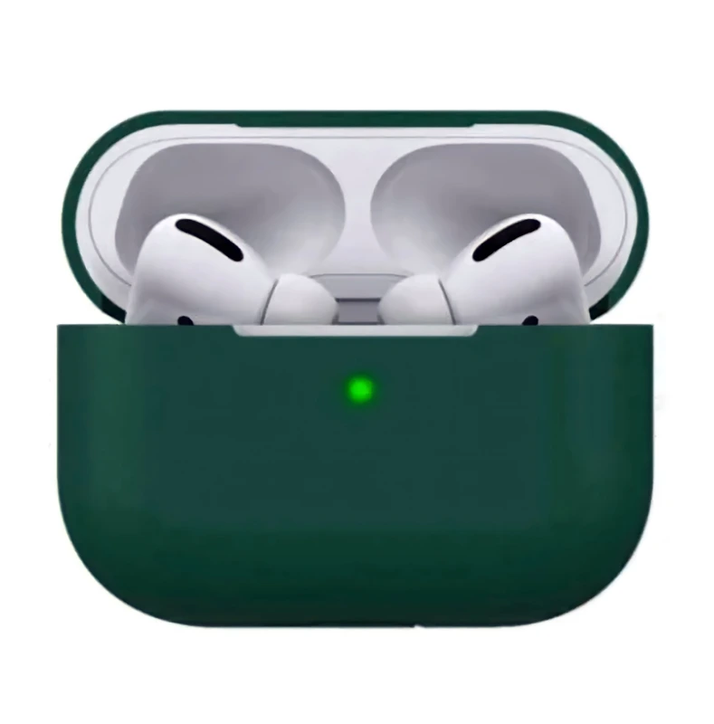 Силіконовий чохол для навушників pods PRO (Темно-зелений)