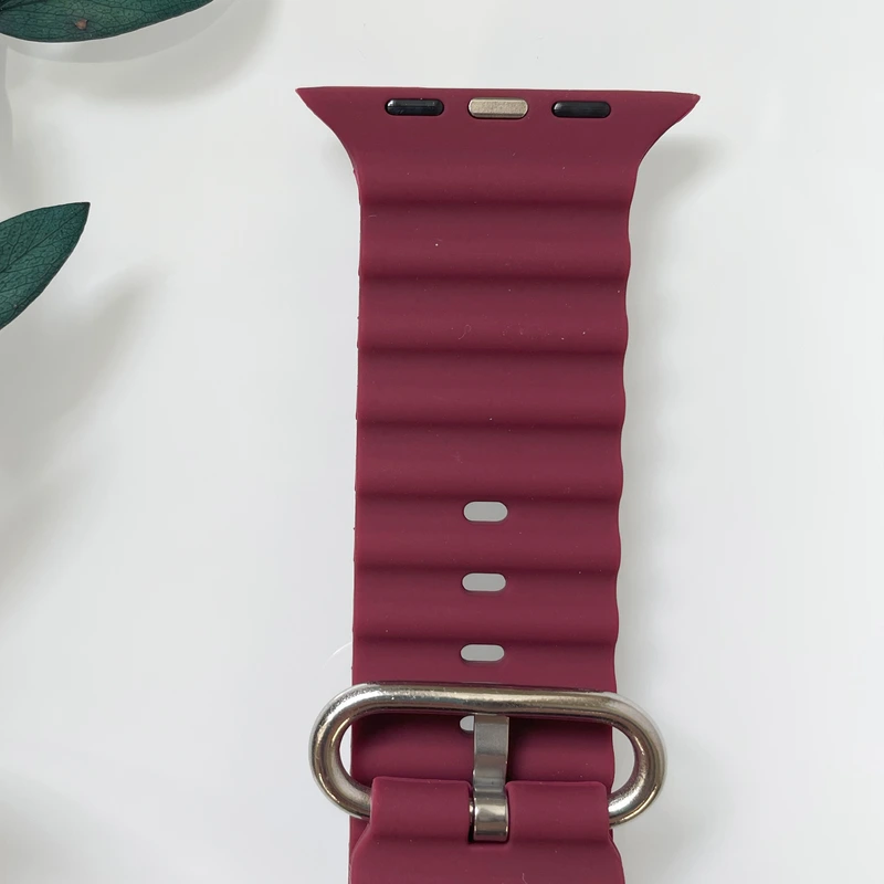 Силіконовий ремінець для Smart Watch Ocean Band 42/44/45/49 (Бордовий)