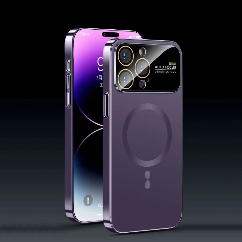 Чохол накладка Glass Slim Case with Magsafe для iPhone 15- purple