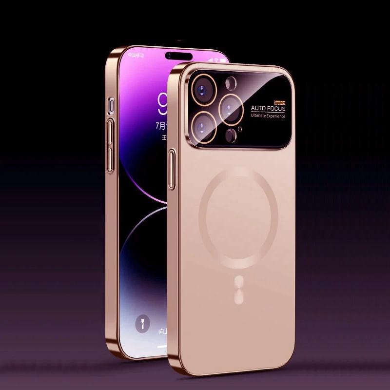 Чохол накладка Glass Slim Case with Magsafe для iPhone 16 Plus- pink