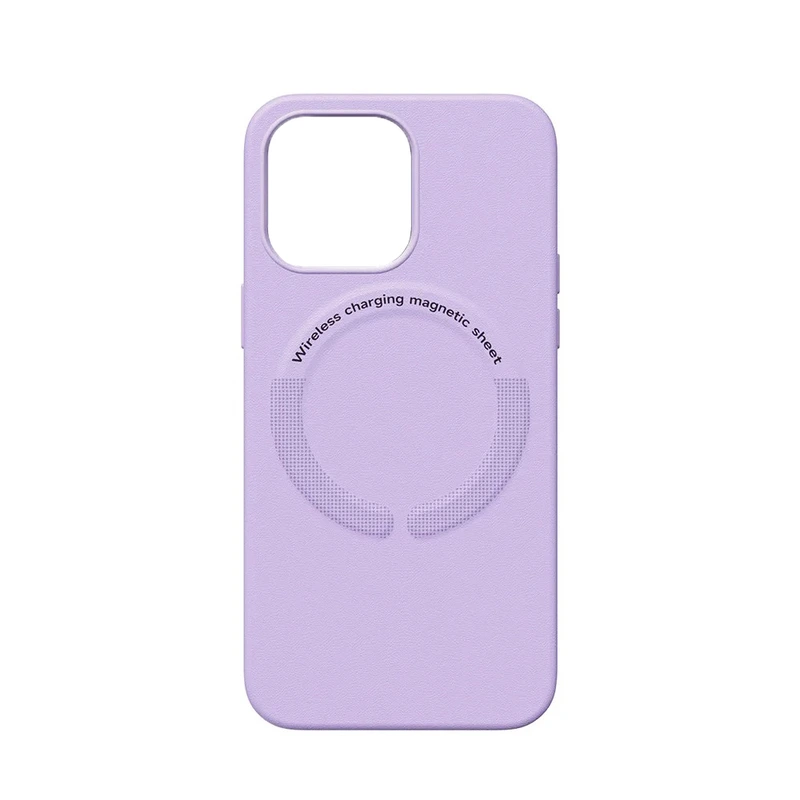 Чохол накладка Leather with MagSafe iPhone 13 Pro- elegant purple
