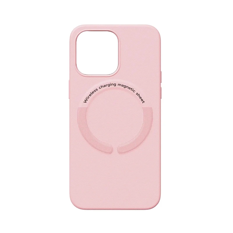 Чохол накладка Leather with MagSafe iPhone 14 Pro- sand pink