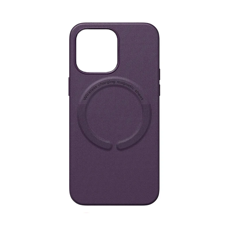 Чохол накладка Leather with MagSafe iPhone 14 Pro- violet