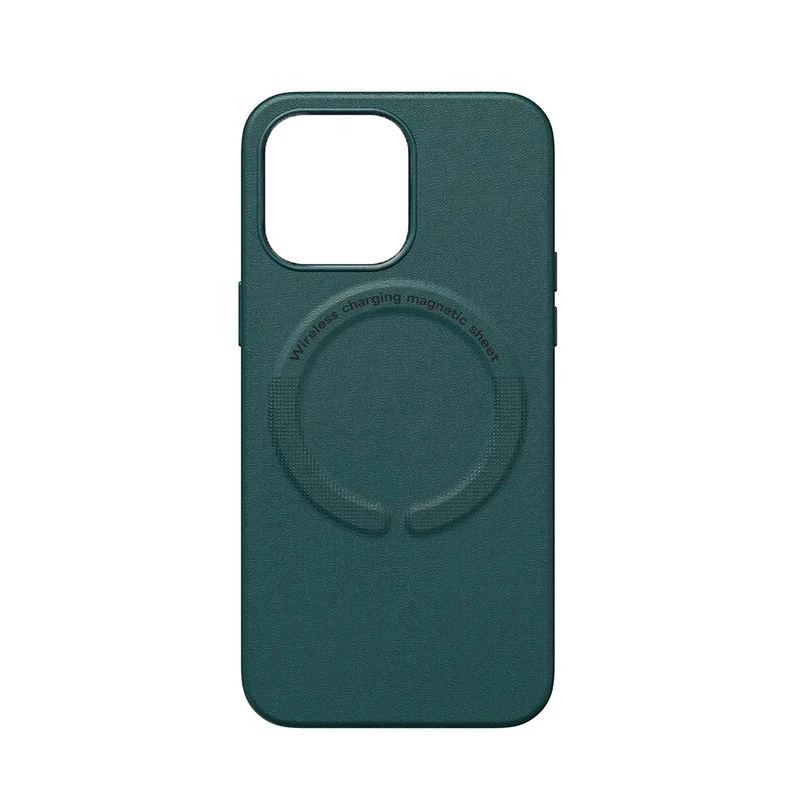 Чохол накладка Leather with MagSafe iPhone 15 Pro- forest green