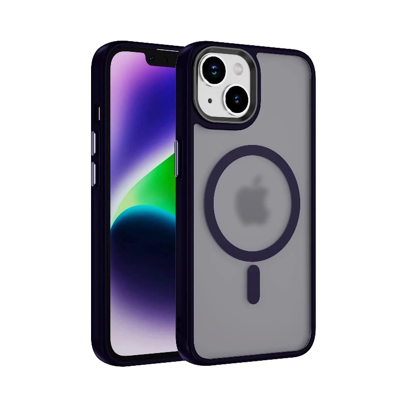 Чохол накладка Matte Color with Magsafe для iPhone 14- deep purple