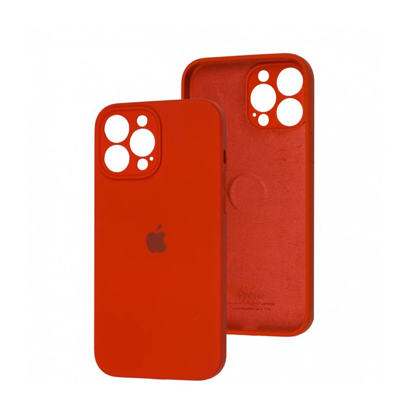 Чохол накладка Silicone Case Full Camera Protection для iPhone 15 Pro Max- dark red