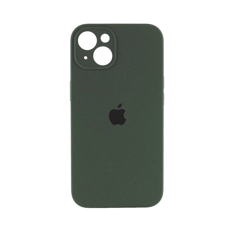 Чохол накладка Silicone Case Full Camera Protection для iPhone 14- dark green
