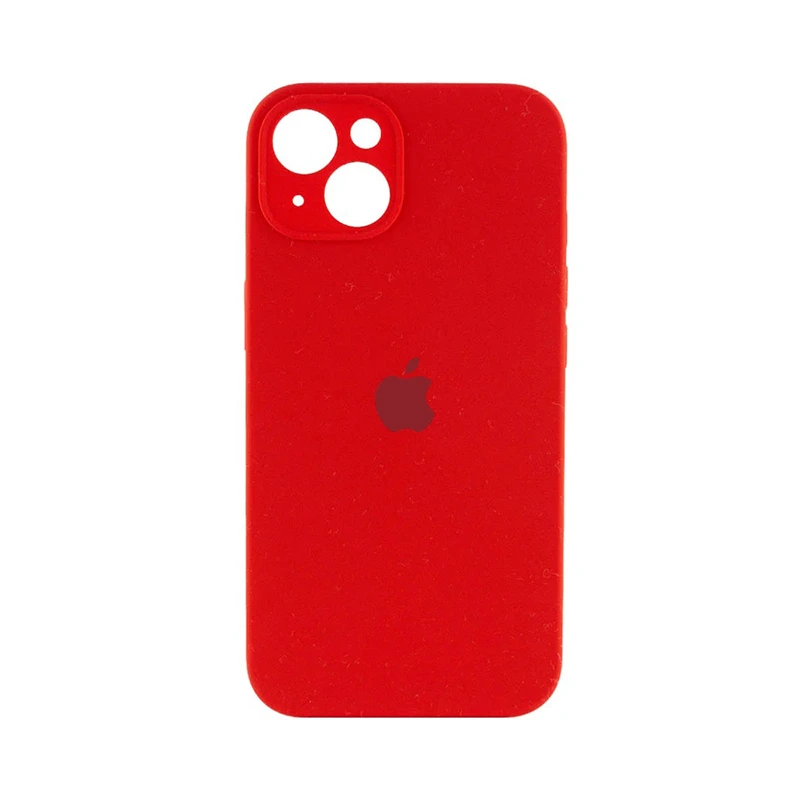 Чохол накладка Silicone Case Full Camera Protection для iPhone 15 Plus- dark red