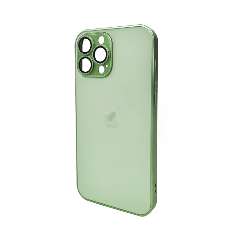 Чохол для смартфона AG Glass Matt Frame Color Logo for Apple iPhone 13 Pro Max Light Green — Nobrand