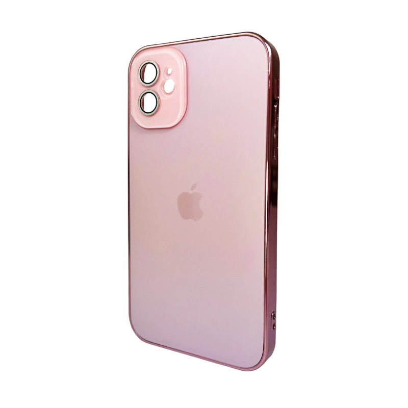 Чохол для смартфона AG Glass Sapphire Frame MagSafe Logo for Apple iPhone 12 Pink — Nobrand