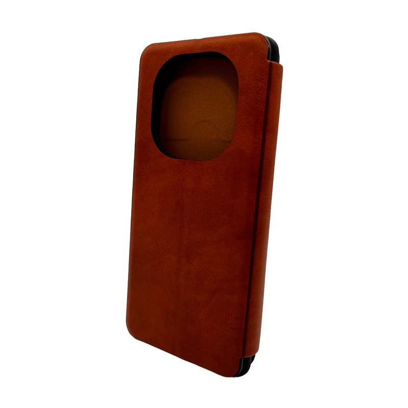 Чохол для смартфона Leather Premium for Xiaomi Redmi Note 14 Pro 4G Brown — Nobrand