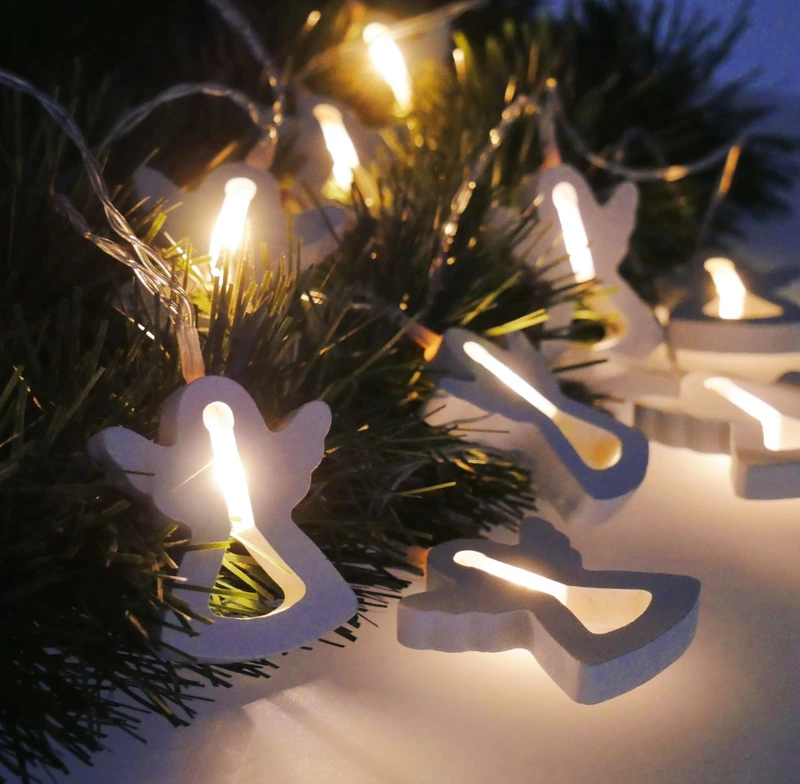 Гірлянда електрична Chomik, янгол,  10 LED, теплий білий, батарейки