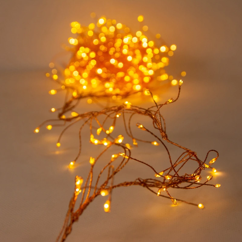 Гірлянда електрична Chomik "Кластер", 150 LED, 1.5 м, теплий білий, батарейки