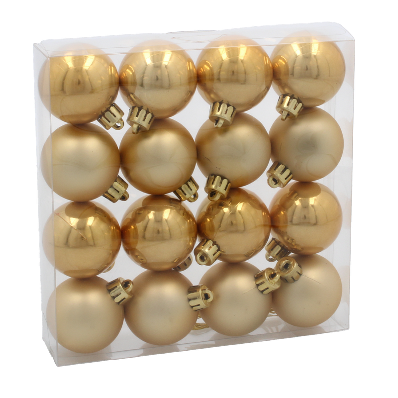Ялинкові пластикові кульки Chomik комплект 16шт, Ø 4см, золотисті
