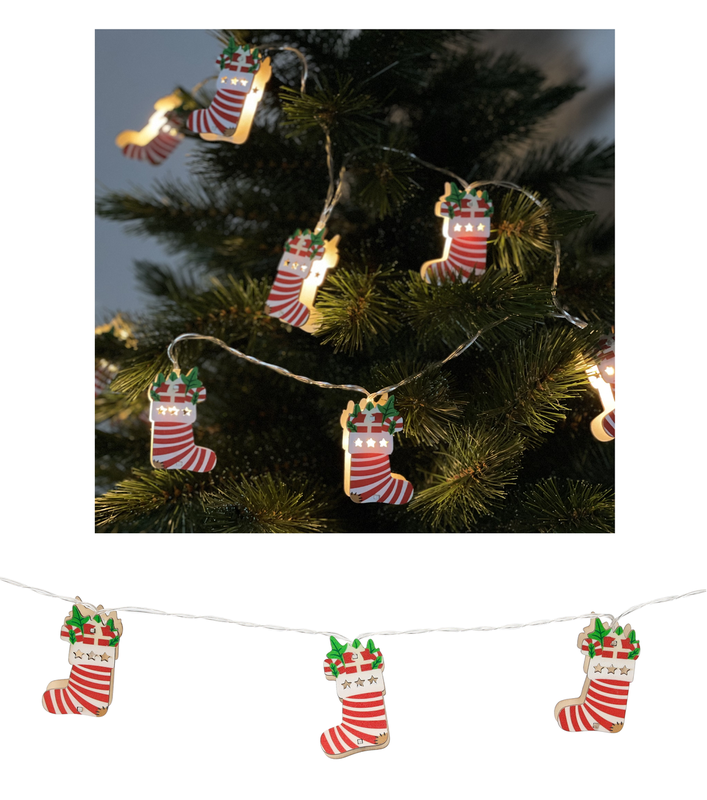 Гірлянда світлодіодна "Шкарпетка новорічна" Chomik, 1,65 м, 10 LED теплий білий