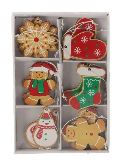 Прикраса-підвіска Chomik Новорічні атрибути, дерево, комплект 18шт, кольорові (5900779897052_2)