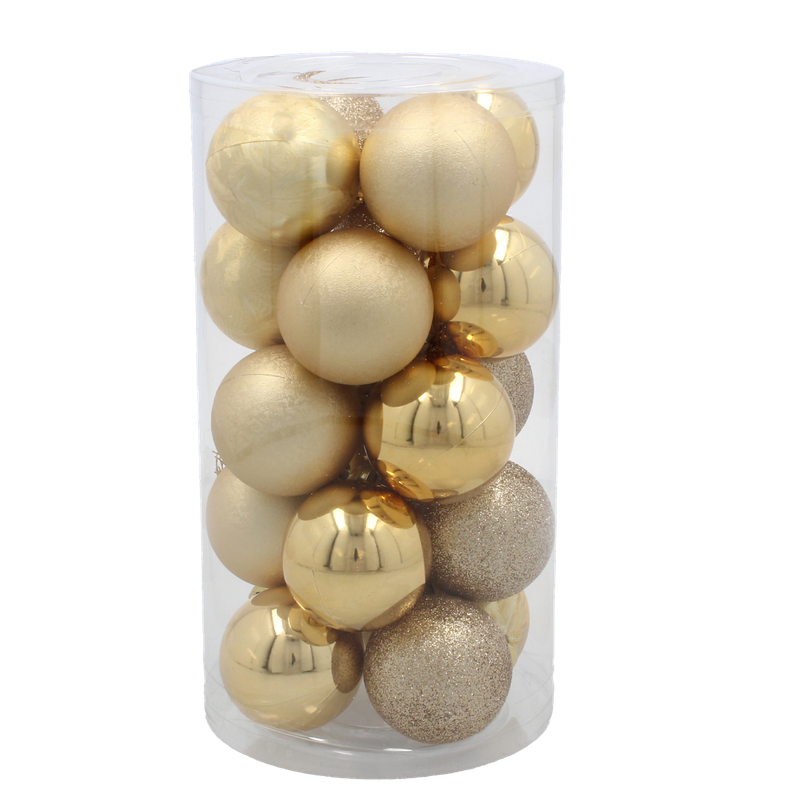 Ялинкові пластикові кульки Chomik комплект 20шт, Ø 5см, золотисті