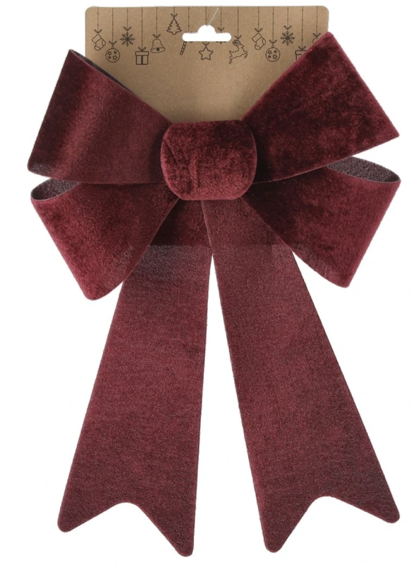 Бант декоративний Chomik велюр, 23х38 см, бордо