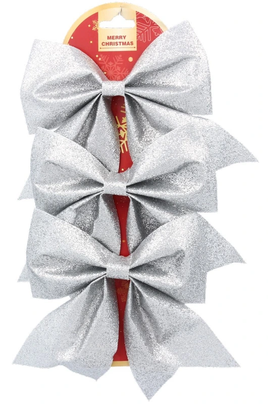 Банти декоративні Chomik текстиль, 3 шт, срібні