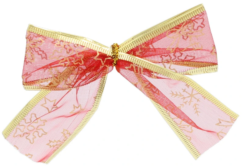 Бант декоративний органза Chomik, комплект 4 шт, 10 х 10 см, червоний