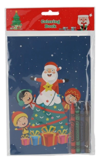 Розфарбовка різдвяна Chomik, фломастери 4шт, Санта з дітьми