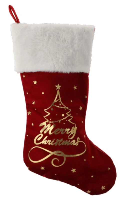 Шкарпетка новорічна декоративна Chomik 50 см, червона