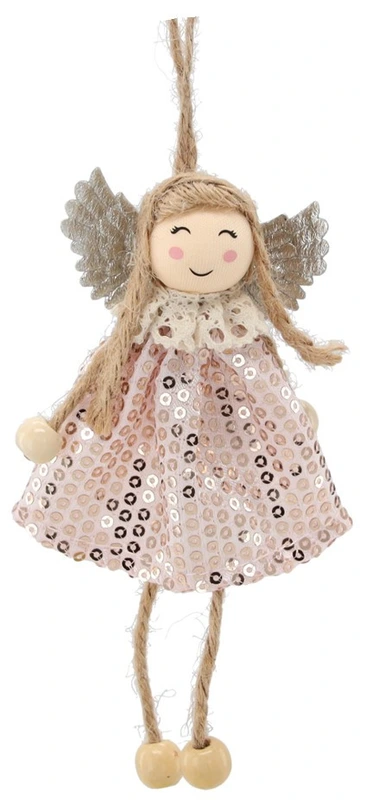 Прикраса-підвіска Chomik "Фея" блискітки 7.5 х 16 см, рожева