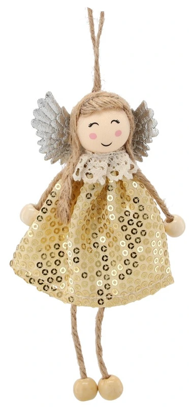 Прикраса-підвіска Chomik "Фея" блискітки 7.5 х 16 см, золотиста