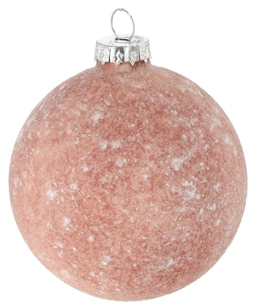 Ялинкова скляна кулька Chomik 8 см, пастельні кольори рожева