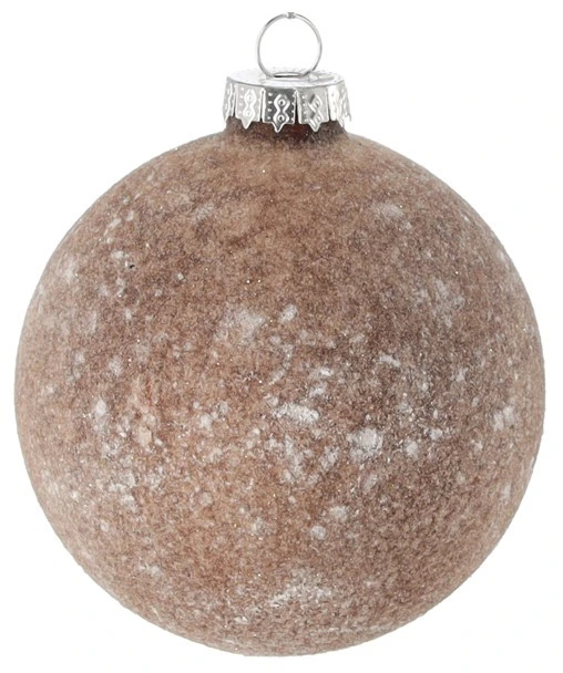 Ялинкова скляна кулька Chomik 8 см, пастельні кольори коричнева