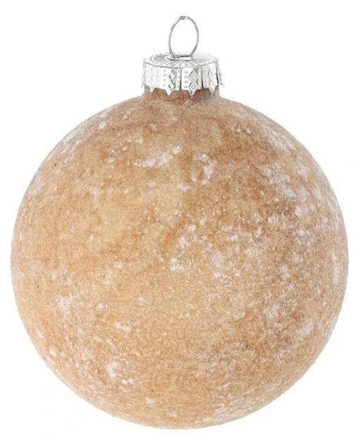 Ялинкова скляна кулька Chomik 8 см, пастельні кольори жовта