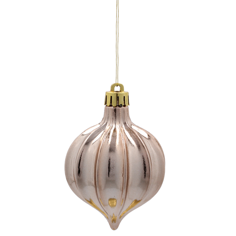 Ялинкові пластикові кульки Chomik комплект 8шт, Ø 6см, шампань