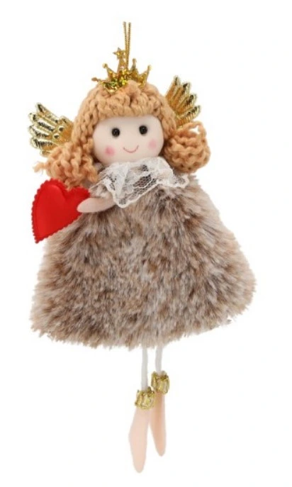 Прикраса-підвіска Chomik "Фея" хутро 8х16 см, коричнева