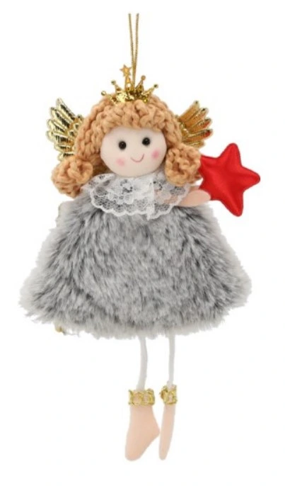 Прикраса-підвіска Chomik "Фея" хутро 8х16 см, сіра