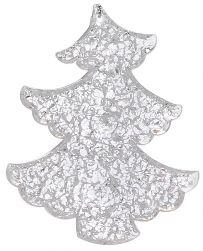 Ялинкові прикраси Chomik "Ялинка", 9см, комплект 2шт, прозоро-білі