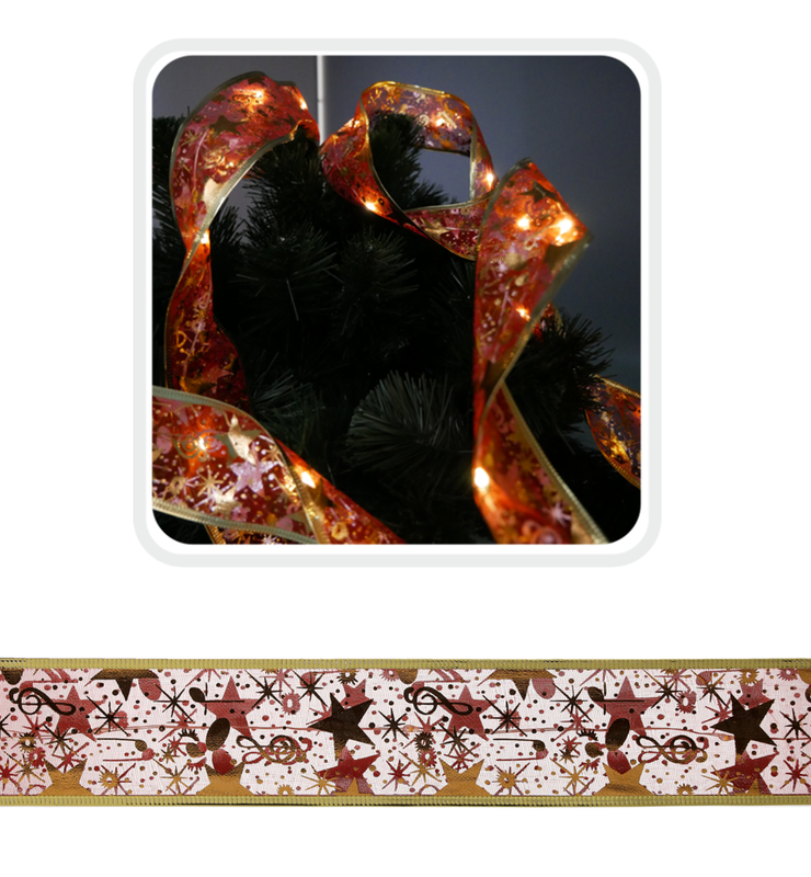 Гірлянда-стрічка червоно-золотиста Chomik, 5,2 м, 50 LED теплий білий — Chomik