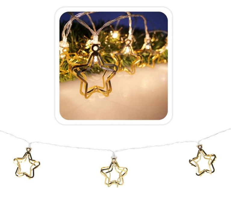 Гірлянда-струна "Зірки 3D" Chomik, 1,65 м, 10 LED теплий білий — Chomik