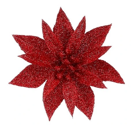 Квітка декоративна на кліпсі Mica Decorations 10 см, 3 шт, червона