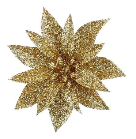 Квітка декоративна на кліпсі Mica Decorations 10 см, 3 шт, золотиста