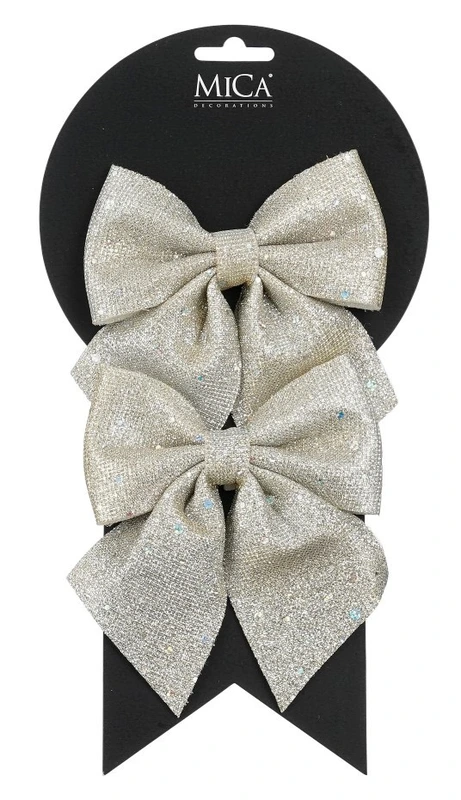 Бант декоративний перламутровий Mica Decorations 13 см, 2 шт
