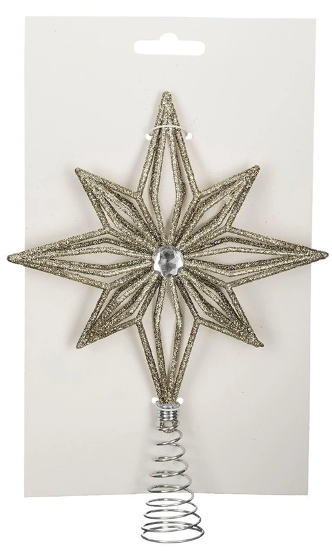 Ялинкова пластик верхівка Mica Decorations Зірка 20 см, пастель, шампань