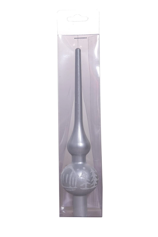 Верхівка на ялинку з малюнком Chomik, 20 см, пластик, срібна