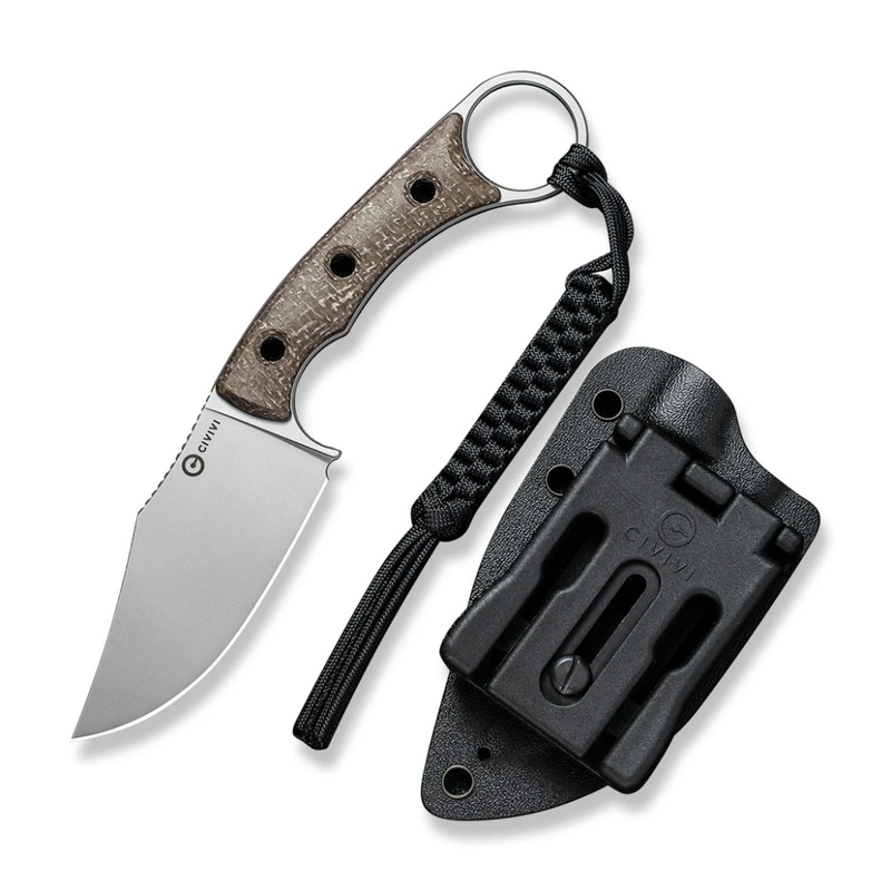 Ніж фіксований тактичний Civivi Midwatch, (8.6 см) N690 / Micarta коричневий — Civivi