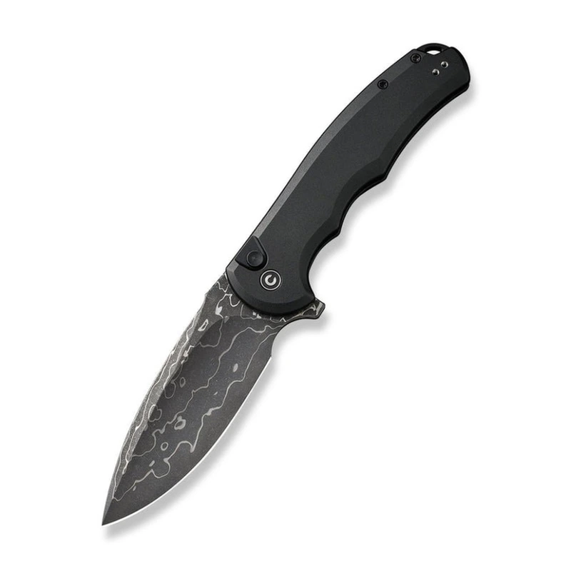 Ніж складаний туристичний Civivi Praxis,  (9.5 см) Damascus / Aluminum чорний