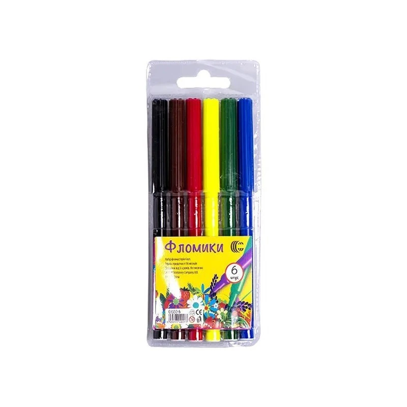 Дитячі Фломастери "Фломіки" CR550-6-2, 6 штук — COLOR-IT