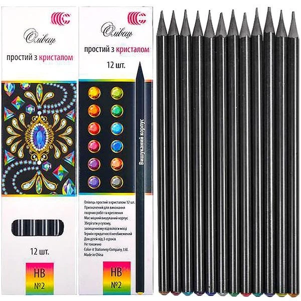 Набір простих олівців "Brilliant" CR-155-12 в упаковці 12 штук — COLOR-IT