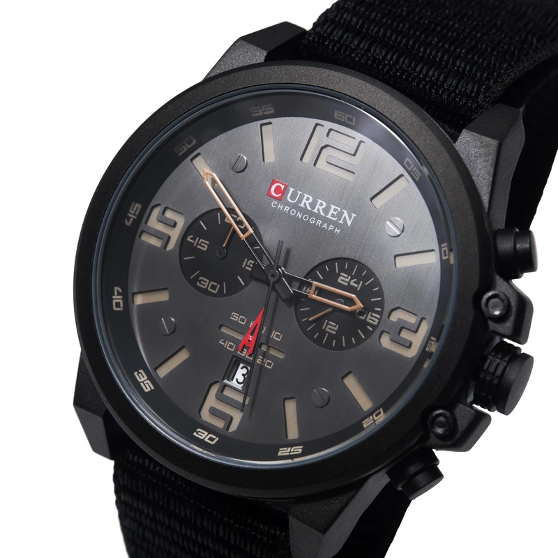 Чоловічий годинник Curren Monreal Armor Black, 2 ремінці