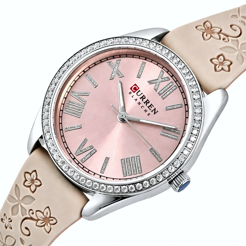 Жіночий годинник Curren Silvia Beige Flower, 2 ремінці