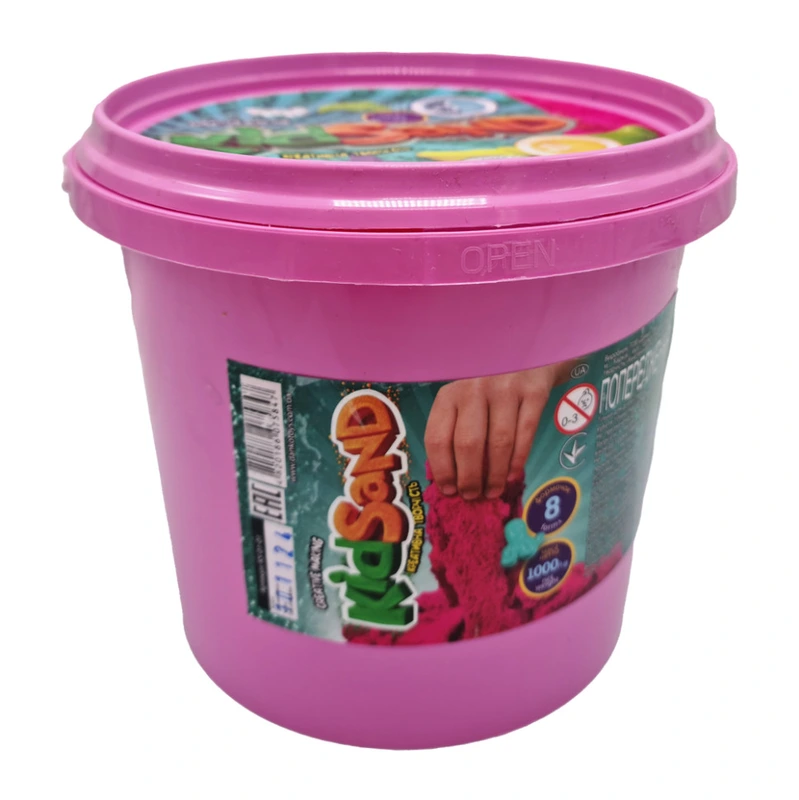 Набір креативної творчості "Кінетичний пісок" KidSand" KS-01-01 відро 1000г Рожевий